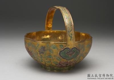 图片[2]-Gold champleve flower basket, Qing dynasty, Qianlong reign (1736-1795)-China Archive